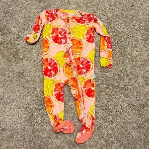 Posh Peanut Ruffle Zipper Footie 3-6mo